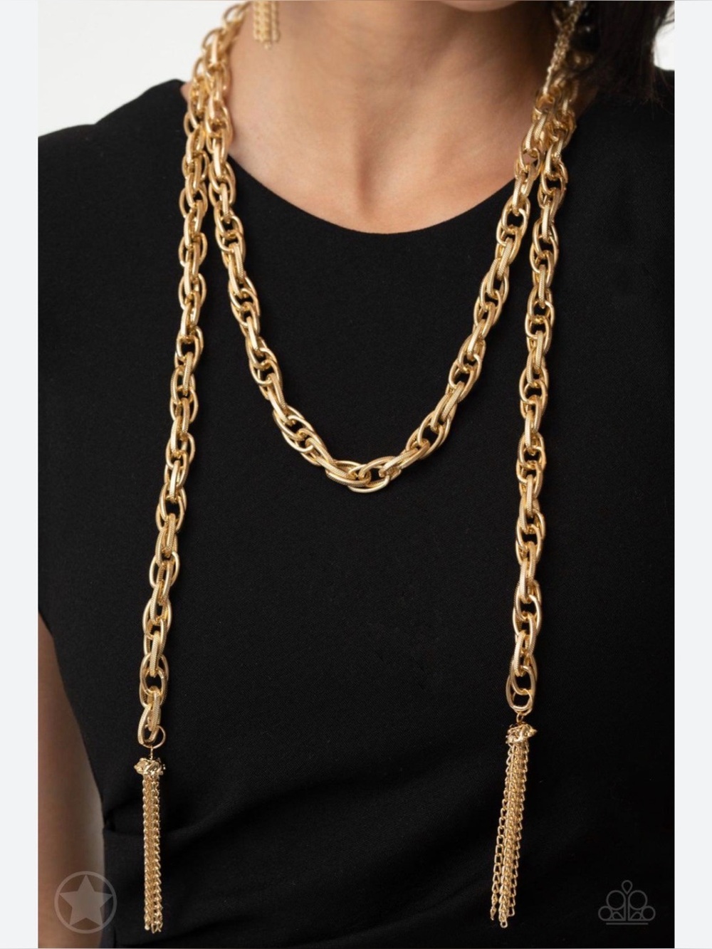 Gold Double-Lariat Chain Necklace - Women Jewelry set new